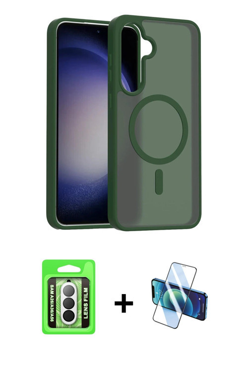 ieg™ Galaxy A26 Kılıf Siluet Minimal Prime - Siyah 3D Antistatik Seramik Nano Ekran Koruyucu + Gümüş