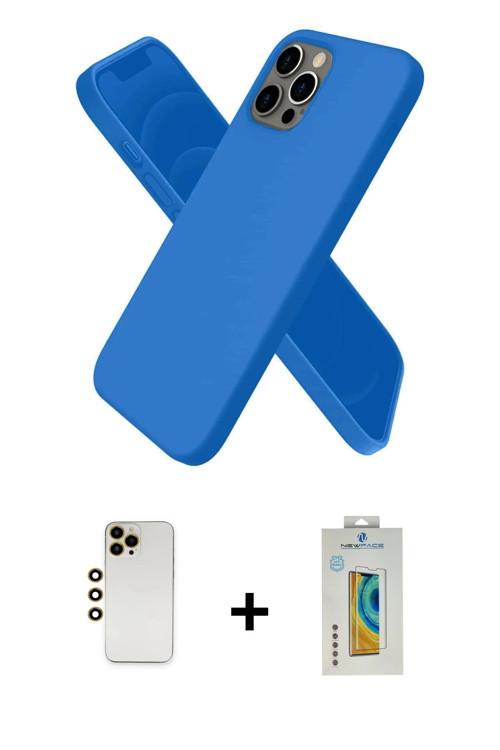 ieg™ iPhone 12 Pro Kılıf Kozmos Yansıma Özel Seri - Siyah Polymer Nano Ekran Koruyucu + Gold Shine K