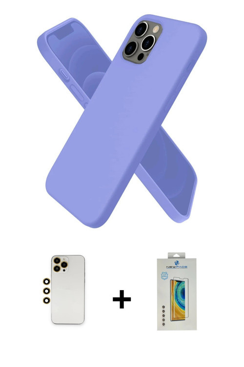 ieg™ iPhone 12 Pro Kılıf Kozmos Yansıma Özel Seri - Siyah Polymer Nano Ekran Koruyucu + Gold Shine K