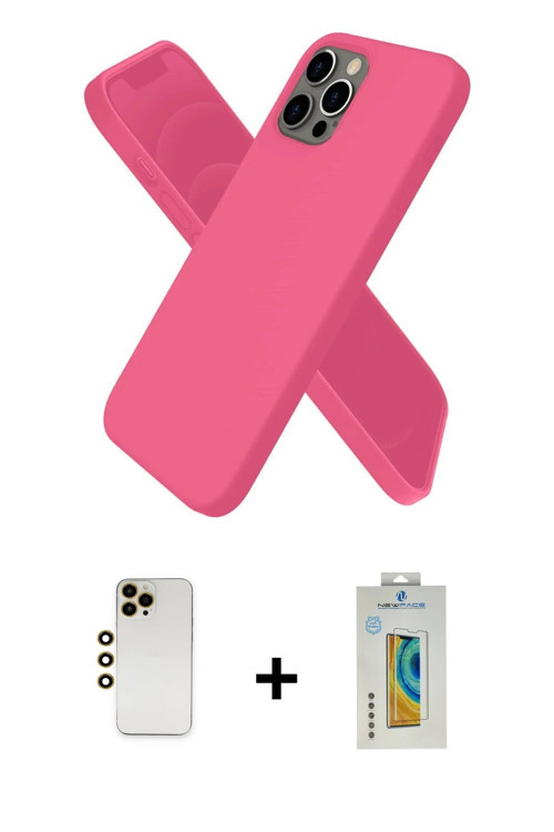 ieg™ iPhone 12 Pro Kılıf Kozmos Yansıma Özel Seri - Siyah Polymer Nano Ekran Koruyucu + Gold Shine K