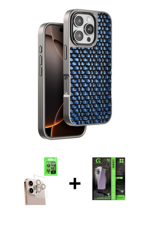 ieg™ iPhone 16 Pro Max Kılıf Siluet Form Serisi - Şeffaf 360 Full Body Arka Koruyucu + Natural Grey