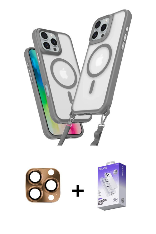 ieg™ iPhone 16 Pro Max Kılıf Atlas Doku Koleksiyonu - Siyah Bilvis 5in1 3D Magic Cam Ekran Koruyucu