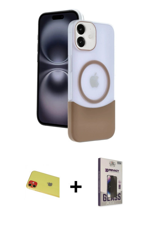 ieg™ iPhone 11 Kılıf Kozmos Form Özel Seri - Siyah Bilvis Hayalet Cam Ekran Koruyucu + Kırmızı Rainb