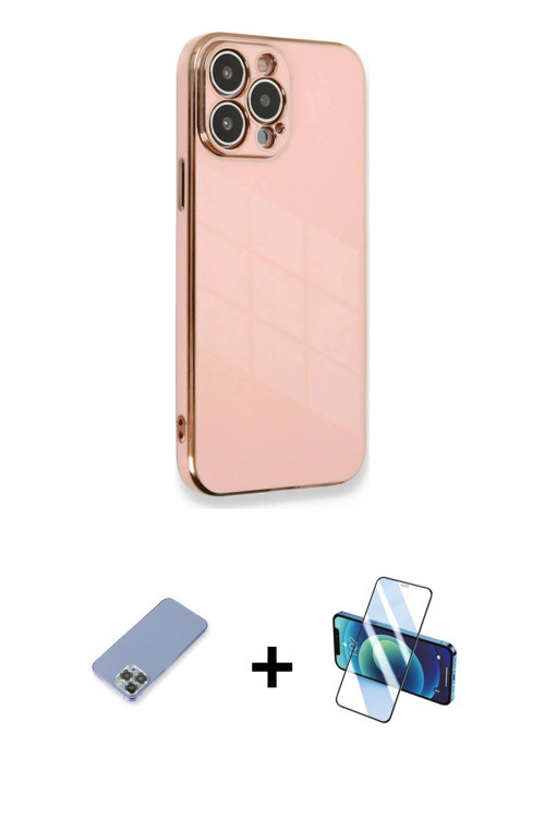 ieg™ iPhone 13 Pro Kılıf Yankı Serisi - Siyah 3D Antistatik Seramik Nano Ekran Koruyucu + Koyu Yeşil