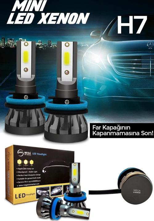 Slim Led Xenon Şimşek Etkili Mini Beyaz H7 Kapak Kapanma Garantili