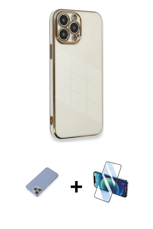 ieg™ iPhone 13 Pro Kılıf Yankı Serisi - Siyah 3D Antistatik Seramik Nano Ekran Koruyucu + Koyu Yeşil