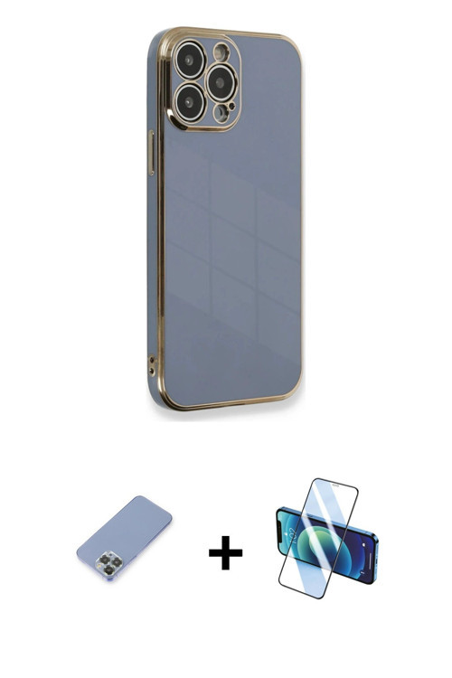 ieg™ iPhone 13 Pro Kılıf Yankı Serisi - Siyah 3D Antistatik Seramik Nano Ekran Koruyucu + Koyu Yeşil
