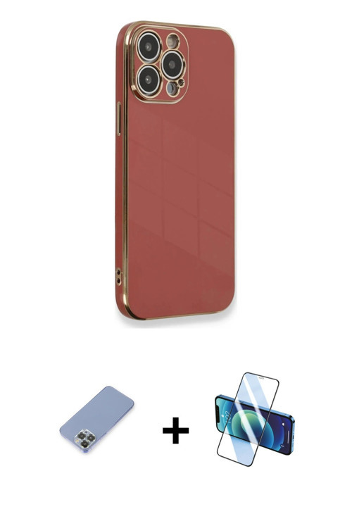 ieg™ iPhone 13 Pro Kılıf Yankı Serisi - Siyah 3D Antistatik Seramik Nano Ekran Koruyucu + Koyu Yeşil