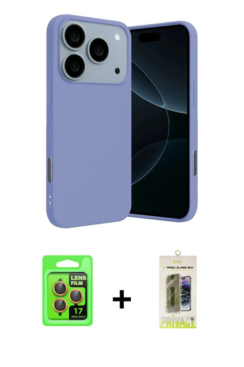 ieg™ iPhone 17 Pro Kılıf Ahenk Serisi - Siyah Joko Magic 5D Hayalet Cam + Turuncu Raze Metal Kamera