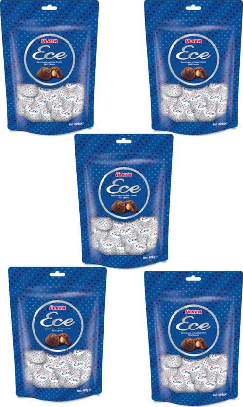 Ece Bütün Fındıklı Sütlü Çikolata 350 gr 5 li