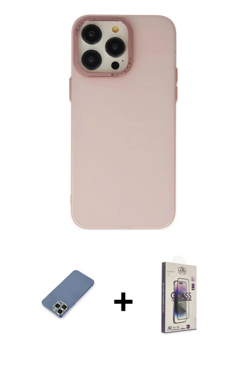 ieg™ iPhone 13 Pro Max Kılıf Ahenk Çizgi Prime - Siyah Bilvis 3D Cam Ekran Koruyucu + Açık Yeşil Met