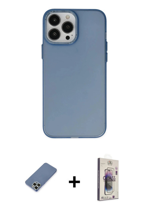 ieg™ iPhone 13 Pro Max Kılıf Ahenk Çizgi Prime - Siyah Bilvis 3D Cam Ekran Koruyucu + Açık Yeşil Met