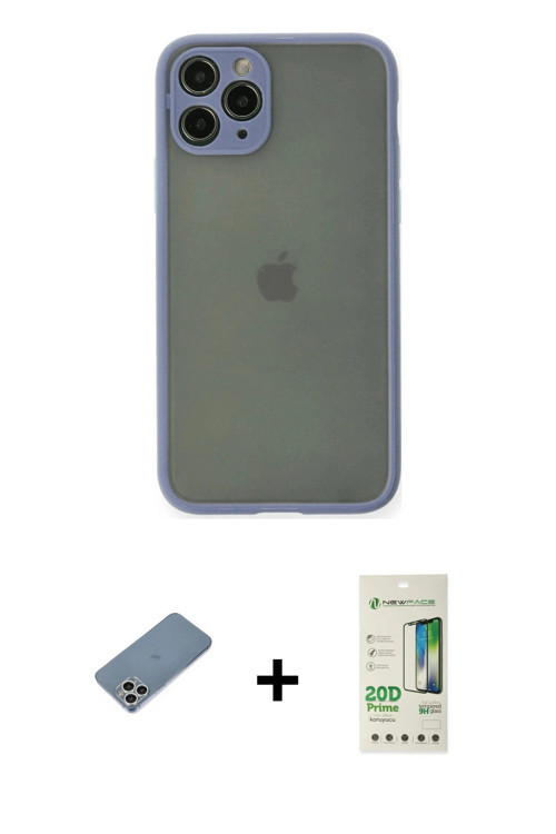 ieg™ iPhone 11 Pro Kılıf Ahenk Çizgi Serisi - Siyah 20D Premium Cam Ekran Koruyucu + Gümüş Shine Kam