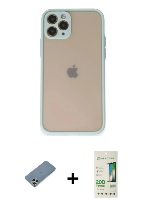 ieg™ iPhone 11 Pro Kılıf Ahenk Çizgi Serisi - Siyah 20D Premium Cam Ekran Koruyucu + Gümüş Shine Kam
