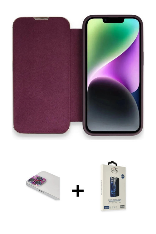 ieg™ iPhone 13 Pro Max Kılıf Siluet Minimal Serisi - Siyah Bilvis Hayalet Cam Ekran Koruyucu + Gökku