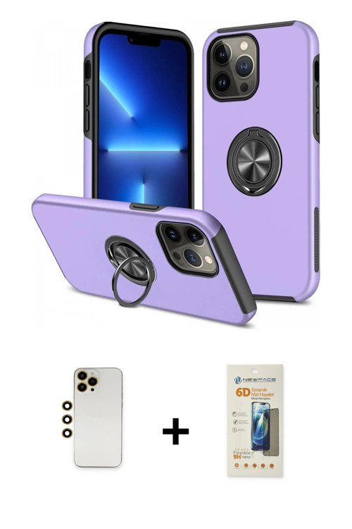 ieg™ iPhone 13 Pro Max Kılıf Odak Form Prime - Siyah 6D Mat Seramik Hayalet Nano Ekran Koruyucu + Go