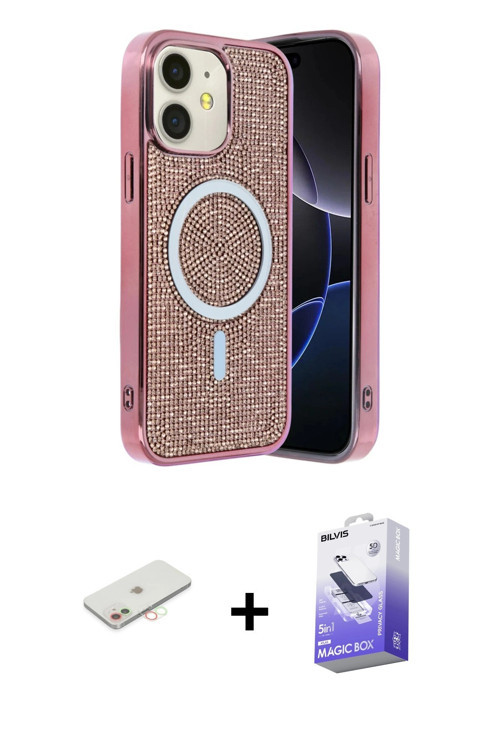 ieg™ iPhone 11 Kılıf Eksen Çizgi - Siyah Bilvis 5in1 5D Magic Hayalet Cam Ekran Koruyucu + Yeşil Ren