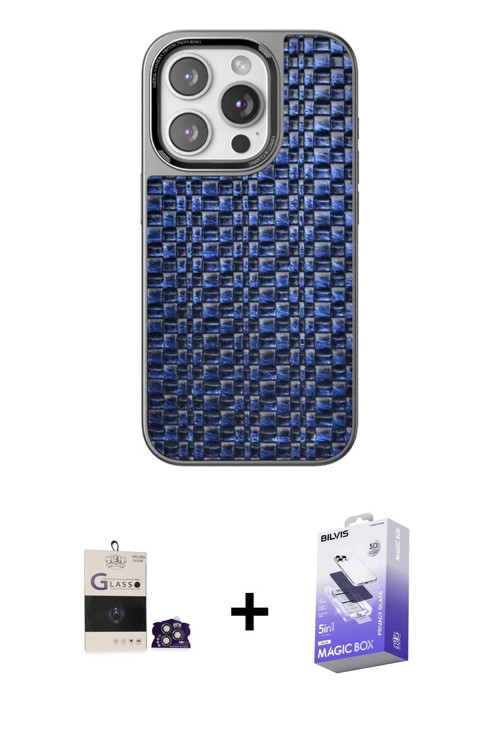 ieg™ iPhone 14 Pro Max Kılıf Siluet Form Serisi - Siyah Bilvis 5in1 5D Magic Hayalet Cam Ekran Koruy