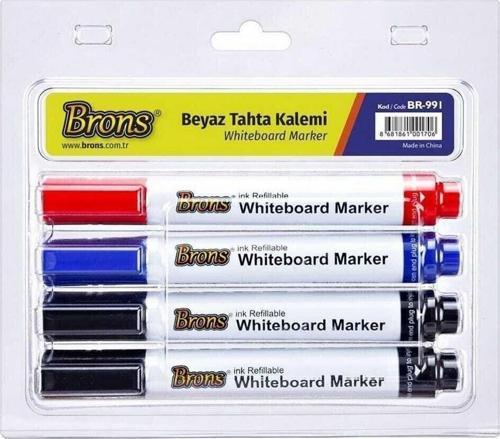 Doldurulabilir Beyaz Tahta Kalemi 4'lü Set (Br-991)