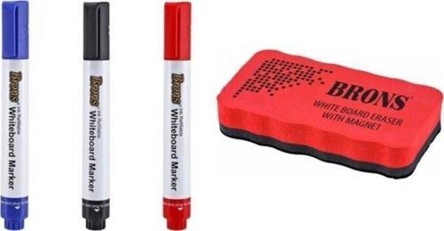 Doldurulabilir Tahta Kalemi 3 Renk Manyetik Tahta Mıknatıslı Silgi 1 Adet Tx