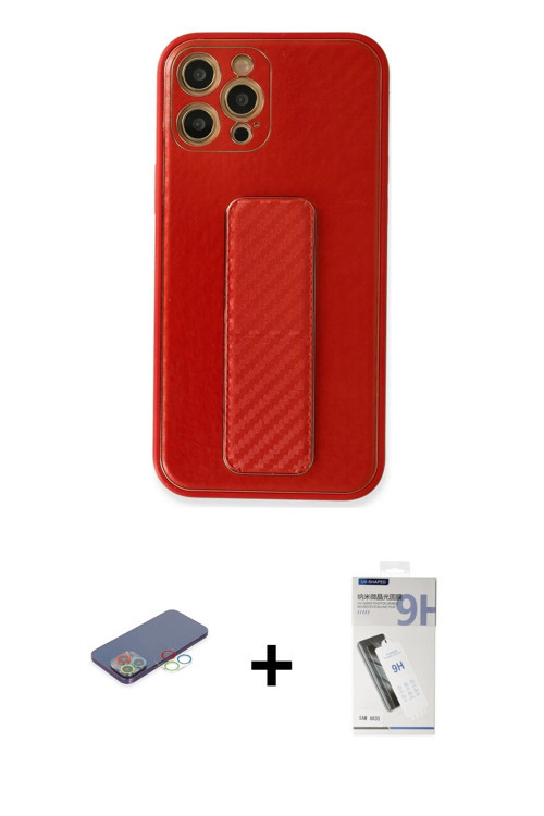 ieg™ iPhone 12 Pro Kılıf Yörünge Yansıma - Şeffaf Uv Polymer Nano Ekran Koruyucu + Mavi Renkli Kamer