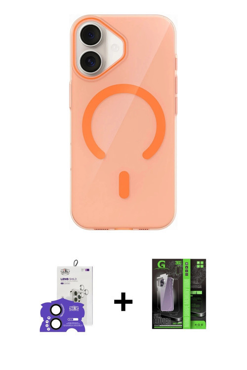 ieg™ iPhone 17 Kılıf Pusula Form Özel Seri - Şeffaf 360 Full Body Arka Koruyucu + Siyah Bilvis Titan