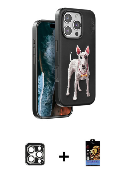 iPhone 16 Pro Max Kılıf Nova Form Koleksiyonu - Siyah Buffer Hayalet Cam Ekran Koruyucu + Gümüş