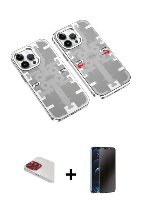 iPhone 13 Pro Max Kılıf Ufuk Doku Prime - Siyah 3D Antistatik Hayalet Cam Ekran Koruyucu + Kırm