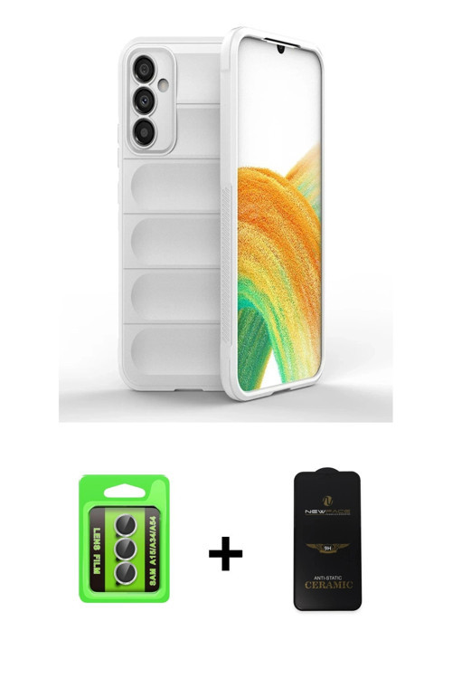 Galaxy A15 4G Kılıf Atlas Koleksiyonu - Siyah 6D Antistatik Mat Seramik Hayalet Nano Ekran Koru