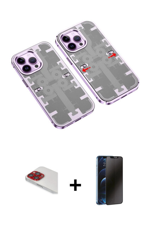 iPhone 13 Pro Max Kılıf Ufuk Doku Prime - Siyah 3D Antistatik Hayalet Cam Ekran Koruyucu + Kırm