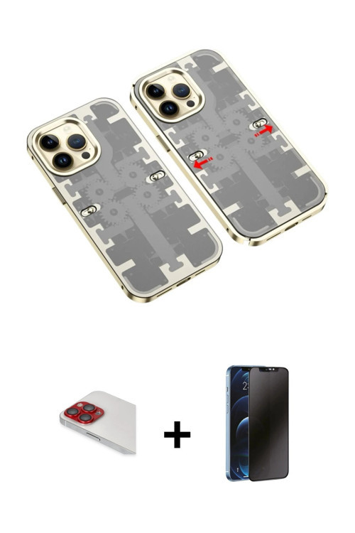 iPhone 13 Pro Max Kılıf Ufuk Doku Prime - Siyah 3D Antistatik Hayalet Cam Ekran Koruyucu + Kırm