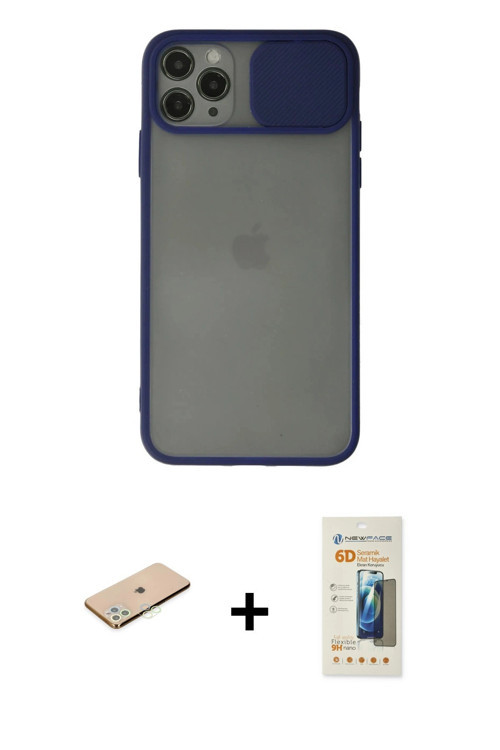 iPhone 11 Pro Max Kılıf Vadi Çizgi - Siyah 6D Mat Seramik Hayalet Nano Ekran Koruyucu + Yeşil R