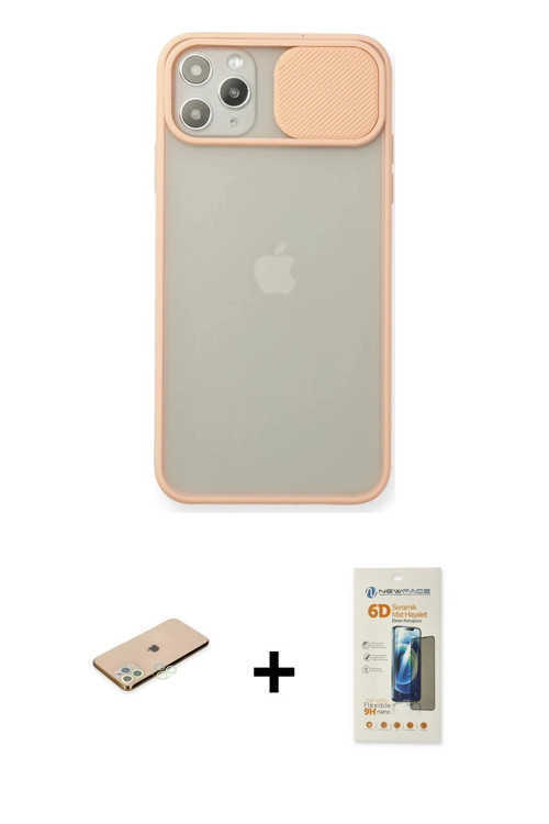 iPhone 11 Pro Max Kılıf Vadi Çizgi - Siyah 6D Mat Seramik Hayalet Nano Ekran Koruyucu + Yeşil R