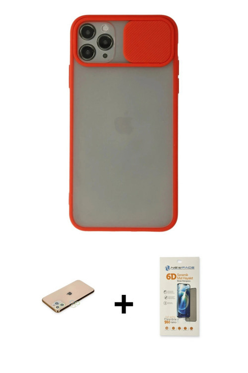 iPhone 11 Pro Max Kılıf Vadi Çizgi - Siyah 6D Mat Seramik Hayalet Nano Ekran Koruyucu + Yeşil R