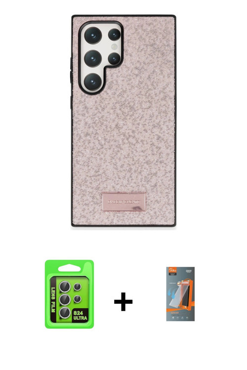Galaxy S24 Ultra Kılıf Vadi Klasik Serisi - Siyah AutoKit 5in1 Fiber Hayalet Polymer Nano Ekran
