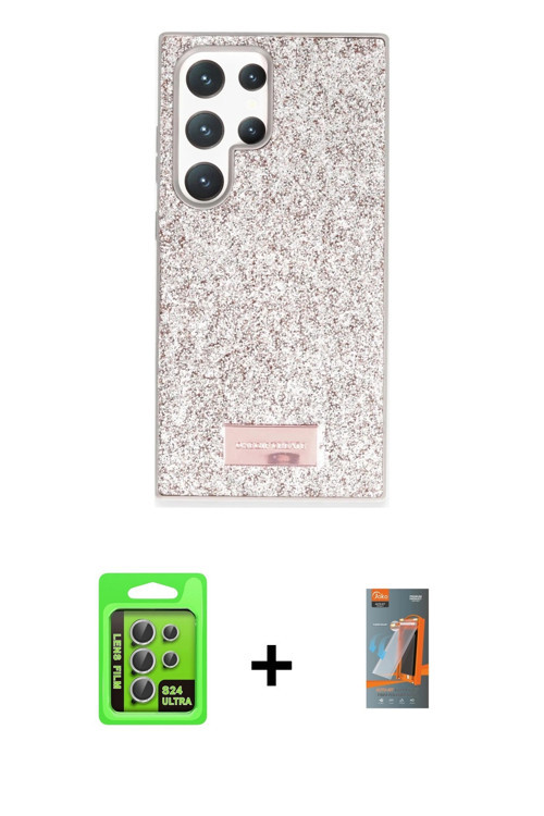 Galaxy S24 Ultra Kılıf Vadi Klasik Serisi - Siyah AutoKit 5in1 Fiber Hayalet Polymer Nano Ekran