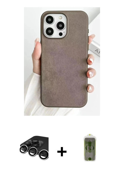 iPhone 15 Pro Max Kılıf Pusula Modern - Siyah Joko Magic 5D Hayalet Cam + Gümüş Raze Metal Kame