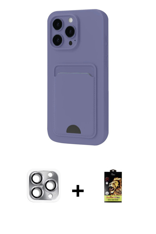iPhone 16 Pro Max Kılıf Vadi Çizgi Prime - Siyah Buffer Cam Ekran Koruyucu + Gri Pers Alüminyum