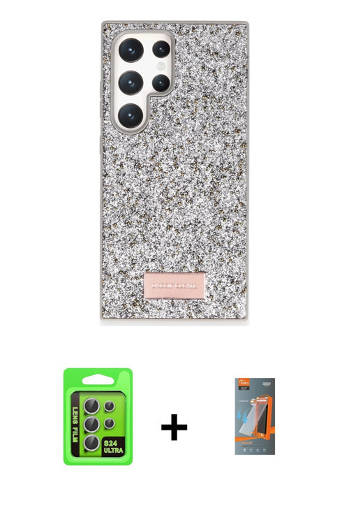 Galaxy S24 Ultra Kılıf Vadi Klasik Serisi - Siyah AutoKit 5in1 Fiber Hayalet Polymer Nano Ekran
