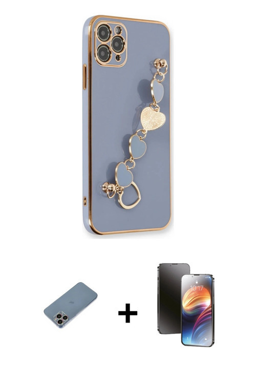 iPhone 11 Pro Kılıf Nova Işık Prime - Siyah 3D Antistatik Mat Seramik Nano Ekran Koruyucu + Gök