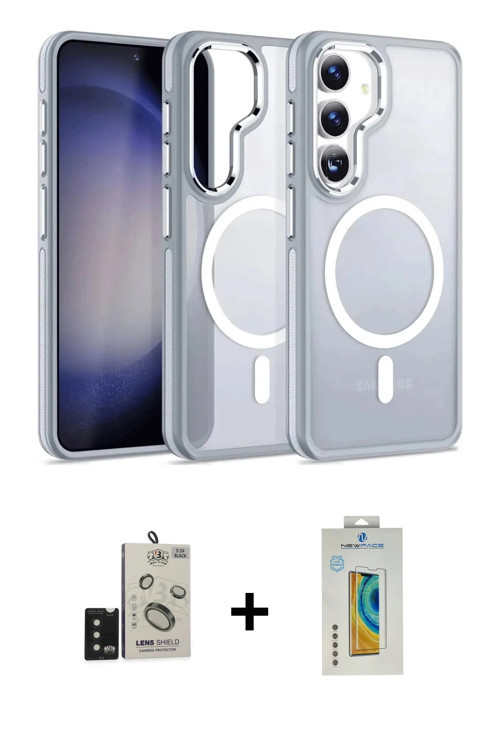 Galaxy S24 Kılıf Yörünge Klasik - Siyah Polymer Nano Ekran Koruyucu + Siyah Bilvis Titan Kamera
