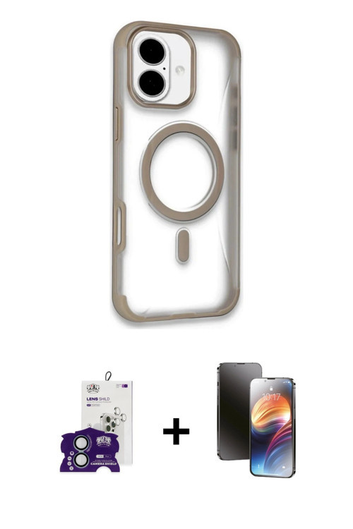 iPhone 16 Kılıf Eksen Klasik Koleksiyonu - Siyah 3D Antistatik Mat Seramik Nano Ekran Koruyucu