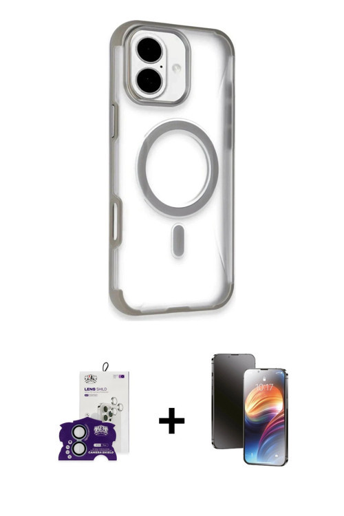 iPhone 16 Kılıf Eksen Klasik Koleksiyonu - Siyah 3D Antistatik Mat Seramik Nano Ekran Koruyucu