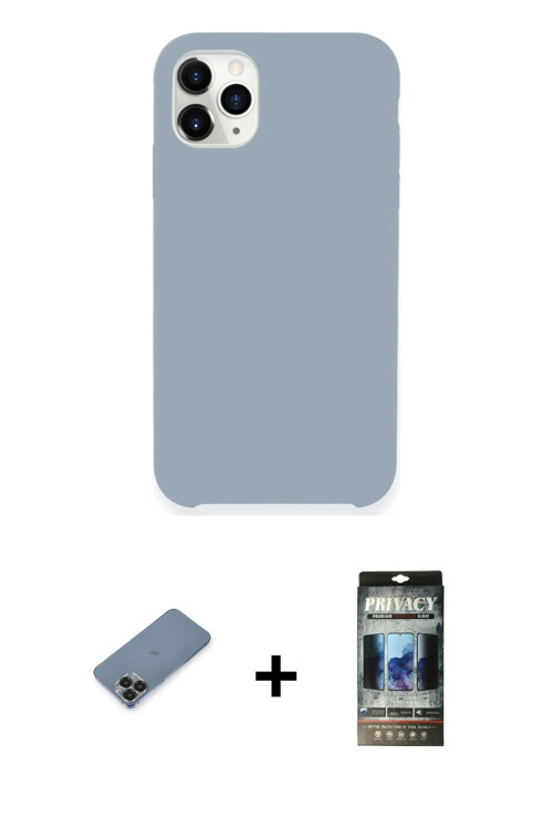 iPhone 11 Pro Max Kılıf Zirve Modern Özel Seri - Siyah 34D Hayalet Izgaralı Cam + Siyah Metal K