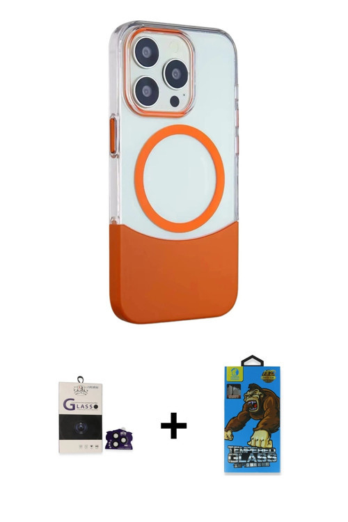 iPhone 14 Pro Max Kılıf Çekirdek Asil Özel Seri - Siyah 18D Cam Ekran Koruyucu + Siyah Bilvis T