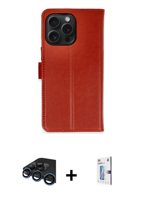 iPhone 15 Pro Max Kılıf Siluet Işık Serisi - Siyah Bilvis 0.18mm Plus Cam Ekran Koruyucu + Laci