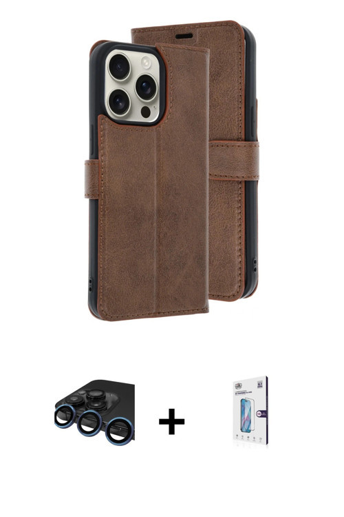 iPhone 15 Pro Max Kılıf Siluet Işık Serisi - Siyah Bilvis 0.18mm Plus Cam Ekran Koruyucu + Laci
