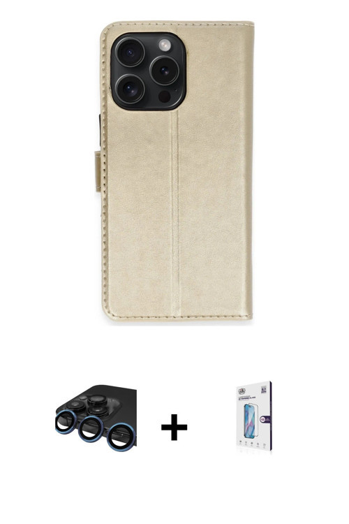 iPhone 15 Pro Max Kılıf Siluet Işık Serisi - Siyah Bilvis 0.18mm Plus Cam Ekran Koruyucu + Laci