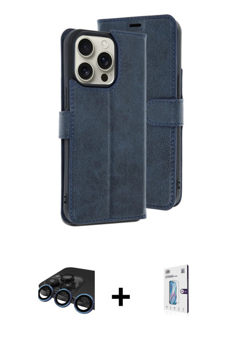 iPhone 15 Pro Max Kılıf Siluet Işık Serisi - Siyah Bilvis 0.18mm Plus Cam Ekran Koruyucu + Laci