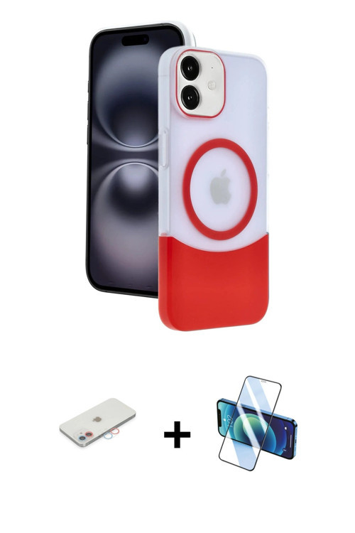ieg™ iPhone 11 Kılıf Kozmos Form Özel Seri - Siyah 3D Antistatik Cam Ekran Koruyucu + Pembe Renkli K
